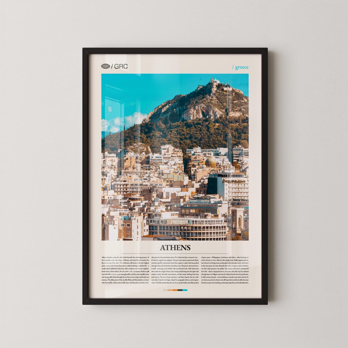 Athens Greece Cityscape Overlooking Ancient Hillside Photo Poster
