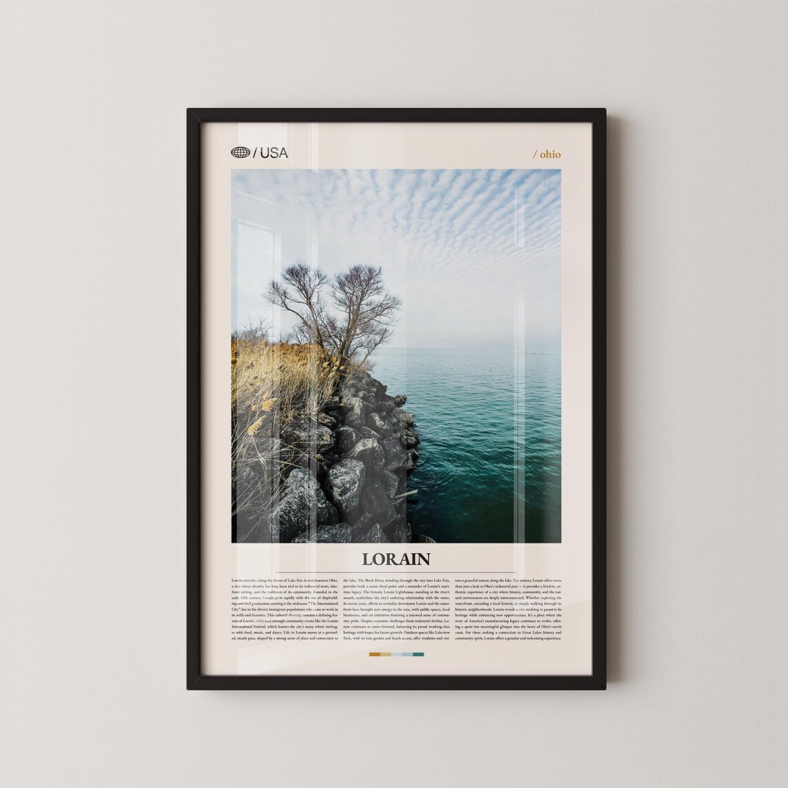 Lorain Ohio Rocky Lake Erie Shoreline Scenic Photography Travel Poster