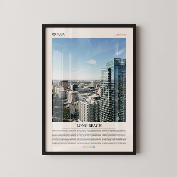 Long Beach California Cityscape Skyline Tower Photo Wall Art
