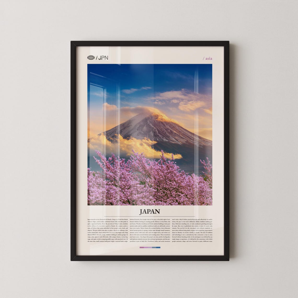 Japan Cherry Blossoms Framing Mount Fuji Spring Photo Poster