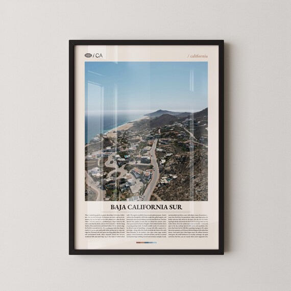 Baja California Sur Aerial Coastline Mexico Photo Travel Poster