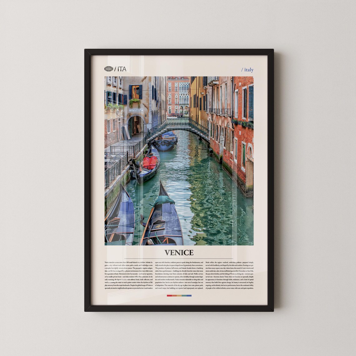 Venice Italy Grand Canal with Gondolas Photography Travel Poster