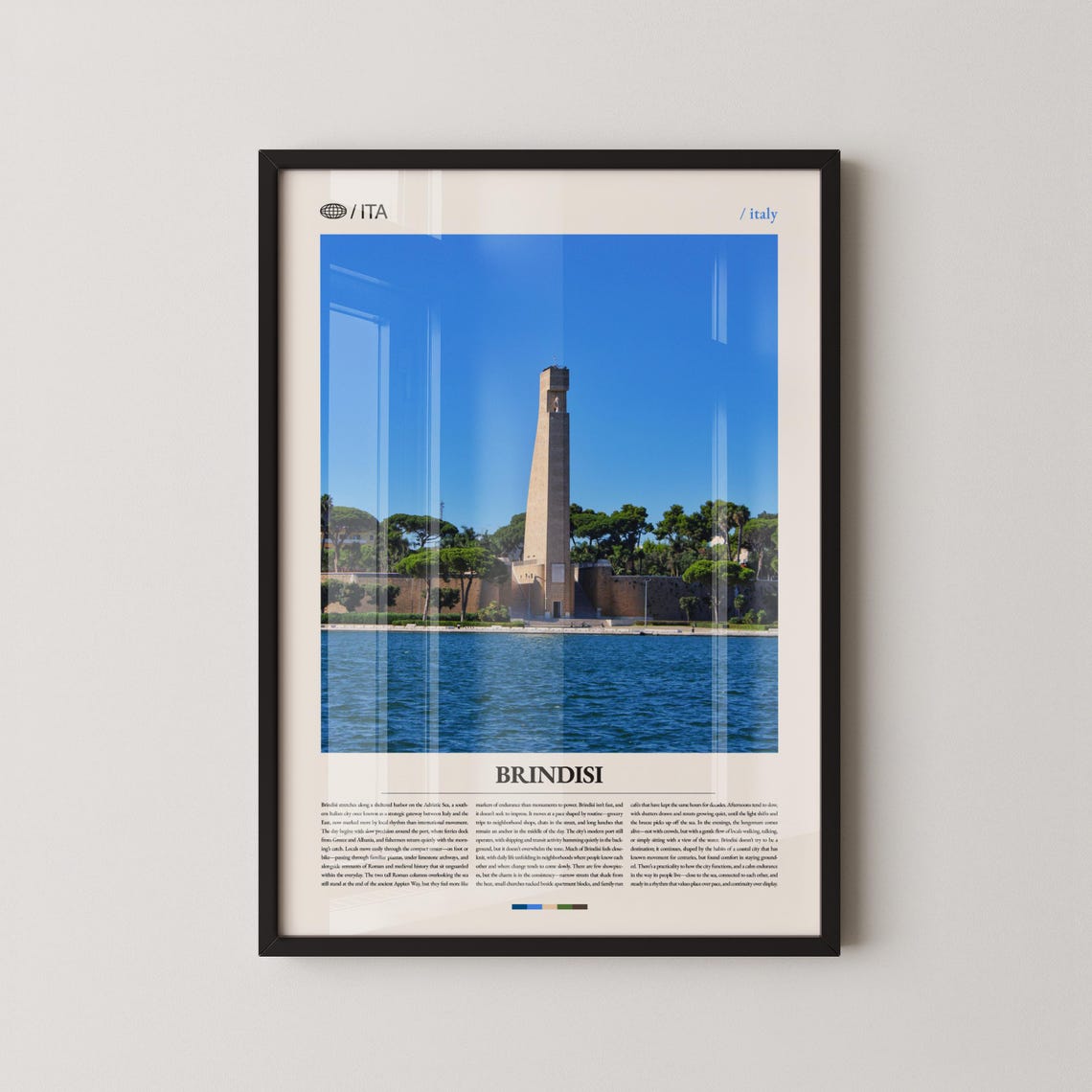 Brindisi Italy Iconic Sailor Monument Seafront Photo Travel Poster