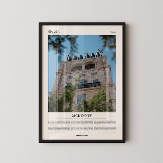 McKinney Texas Historic Bell Tower Travel Photography Poster