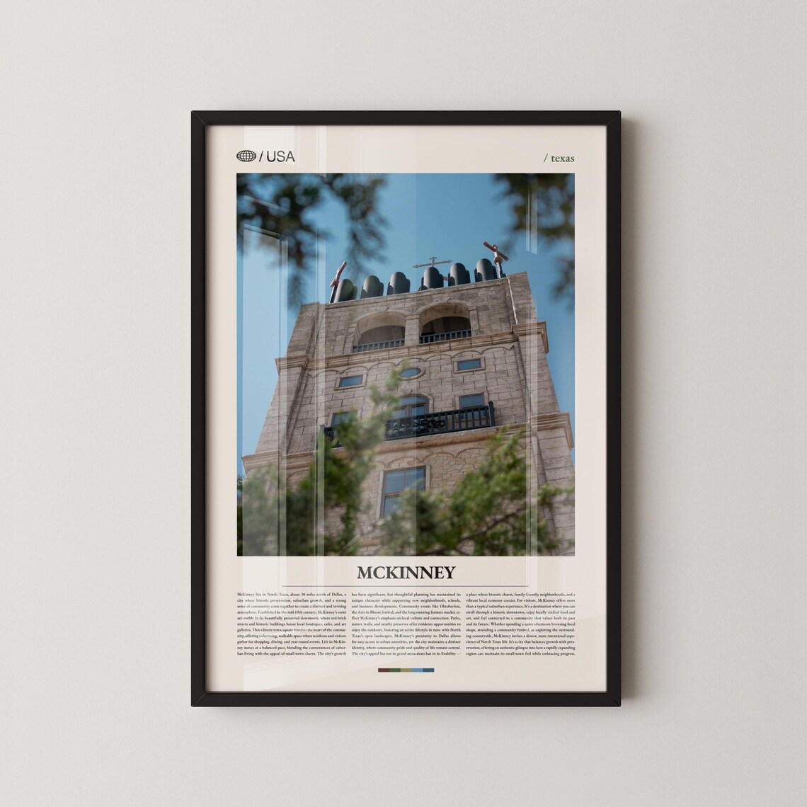 McKinney Texas Historic Bell Tower Travel Photography Poster