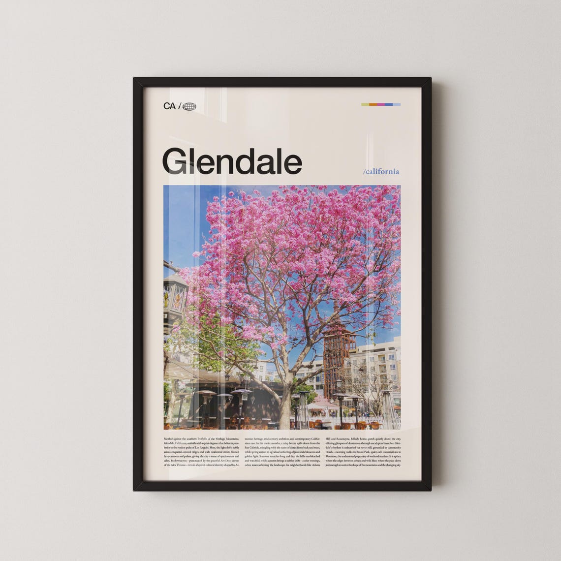 Glendale California Spring Blossom Tree Header Layout Photo Poster
