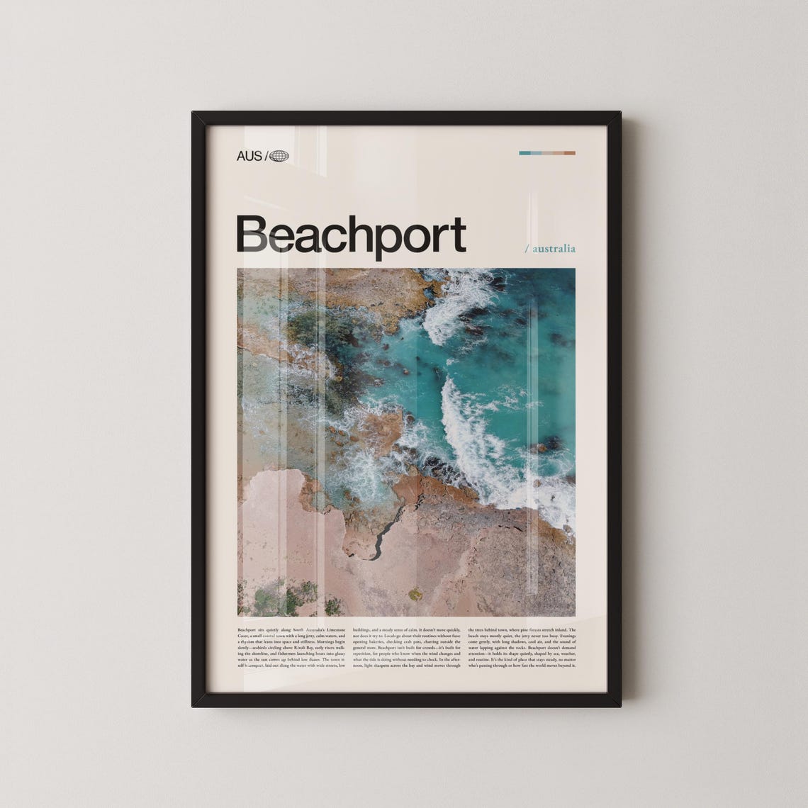 Beachport South Australia Aerial Coast Turquoise Waves Poster