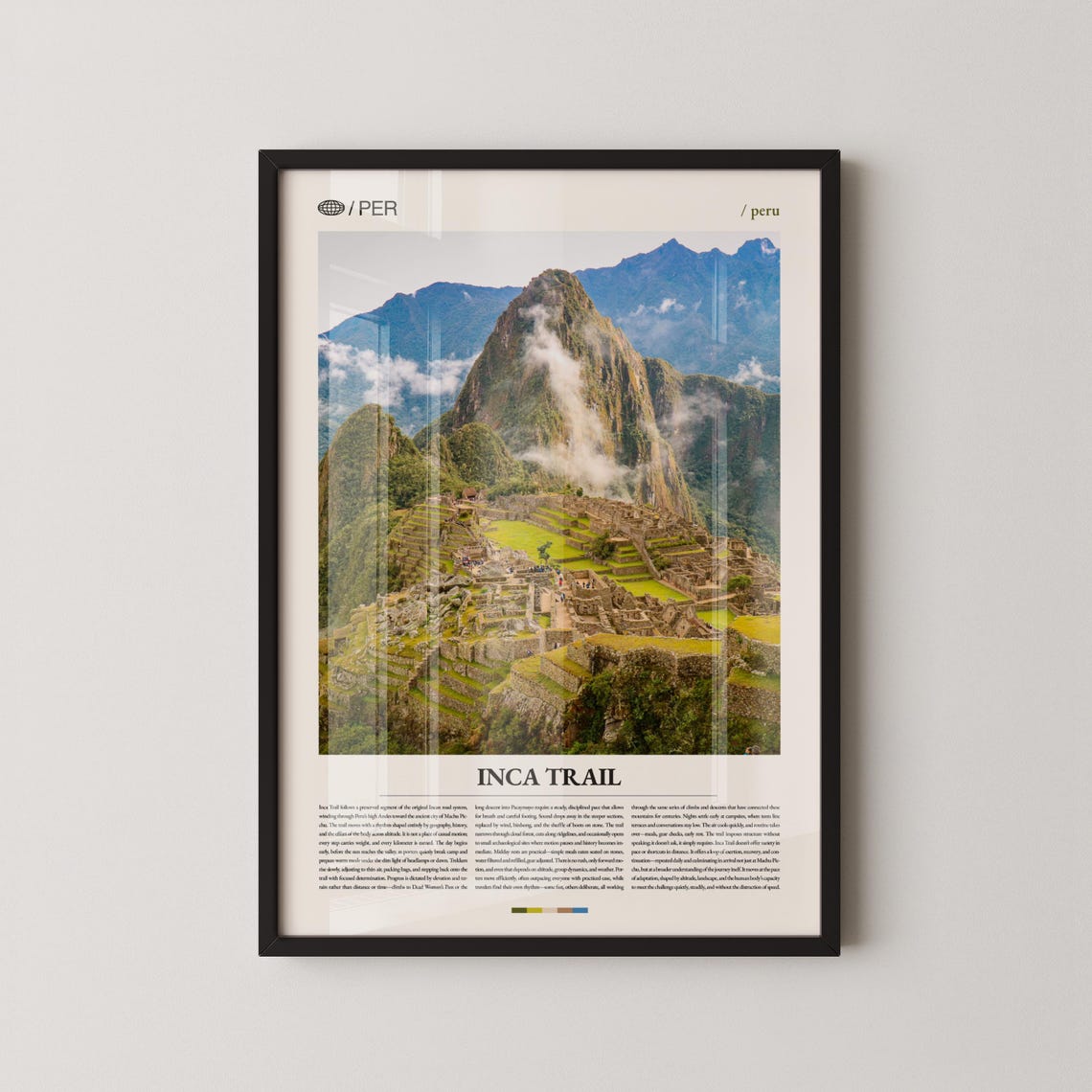Inca Trail Print Wall Art Poster Peru Hiking Photography Andean Mountain Decor