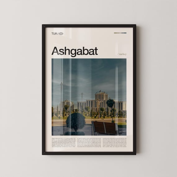 Ashgabat Turkmenistan Marble City Monuments Photography Travel Poster