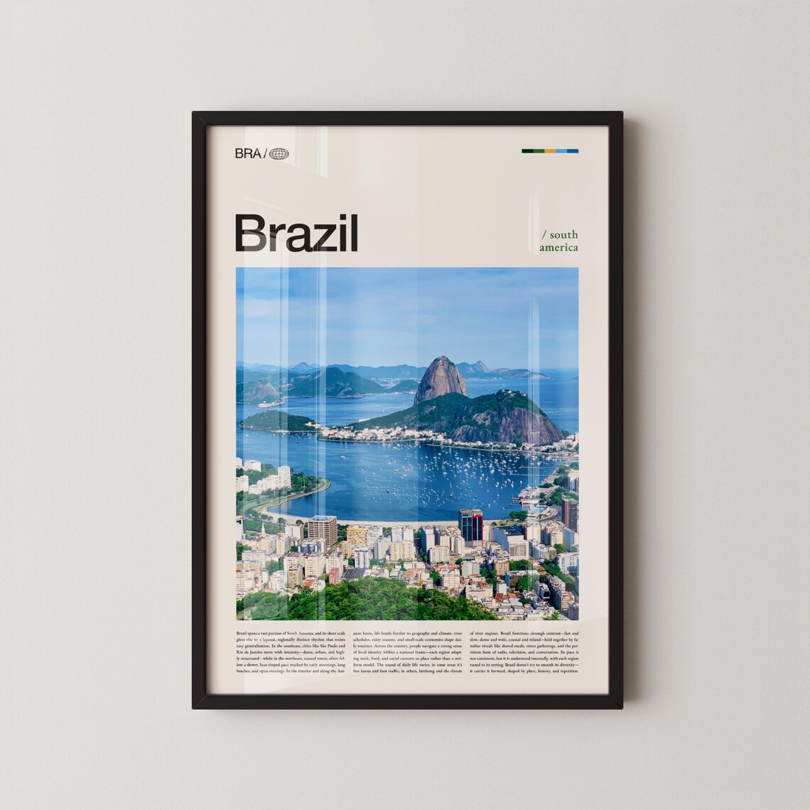 Rio de Janeiro Sugarloaf Mountain Bay Brazil Daytime Travel Poster