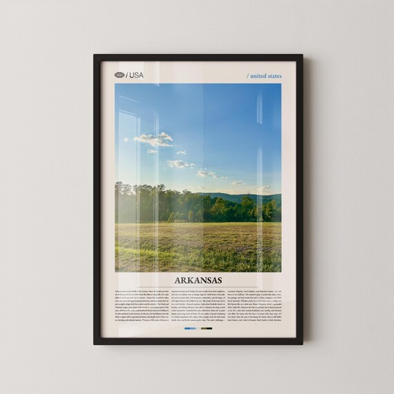 Arkansas Print Natural State Wall Art Poster Photo Ozark Mountains Buffalo National River Hot Springs Scenic