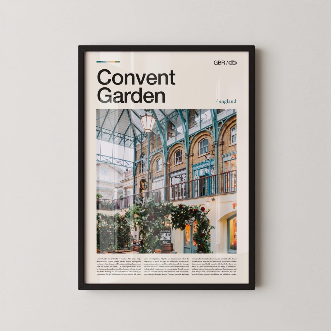 Covent Garden London Wall Art Historic Market And Street Scene Print Poster Scenic England Photography Decor