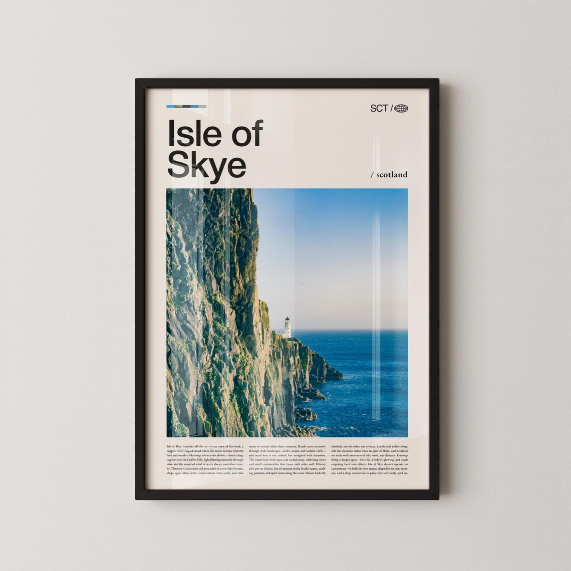 Isle of Skye Scotland Sea Cliff Lighthouse Photography Travel Poster