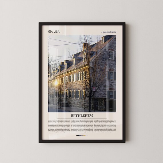 Bethlehem Pennsylvania Historic Stone Row Houses Travel Poster