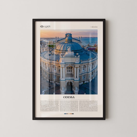 Odessa Ukraine Opera House Sunset Aerial Photography Travel Poster