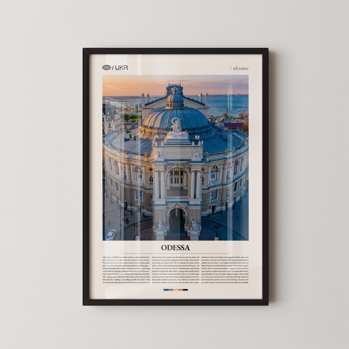 Odessa Ukraine Opera House Sunset Aerial Photography Travel Poster