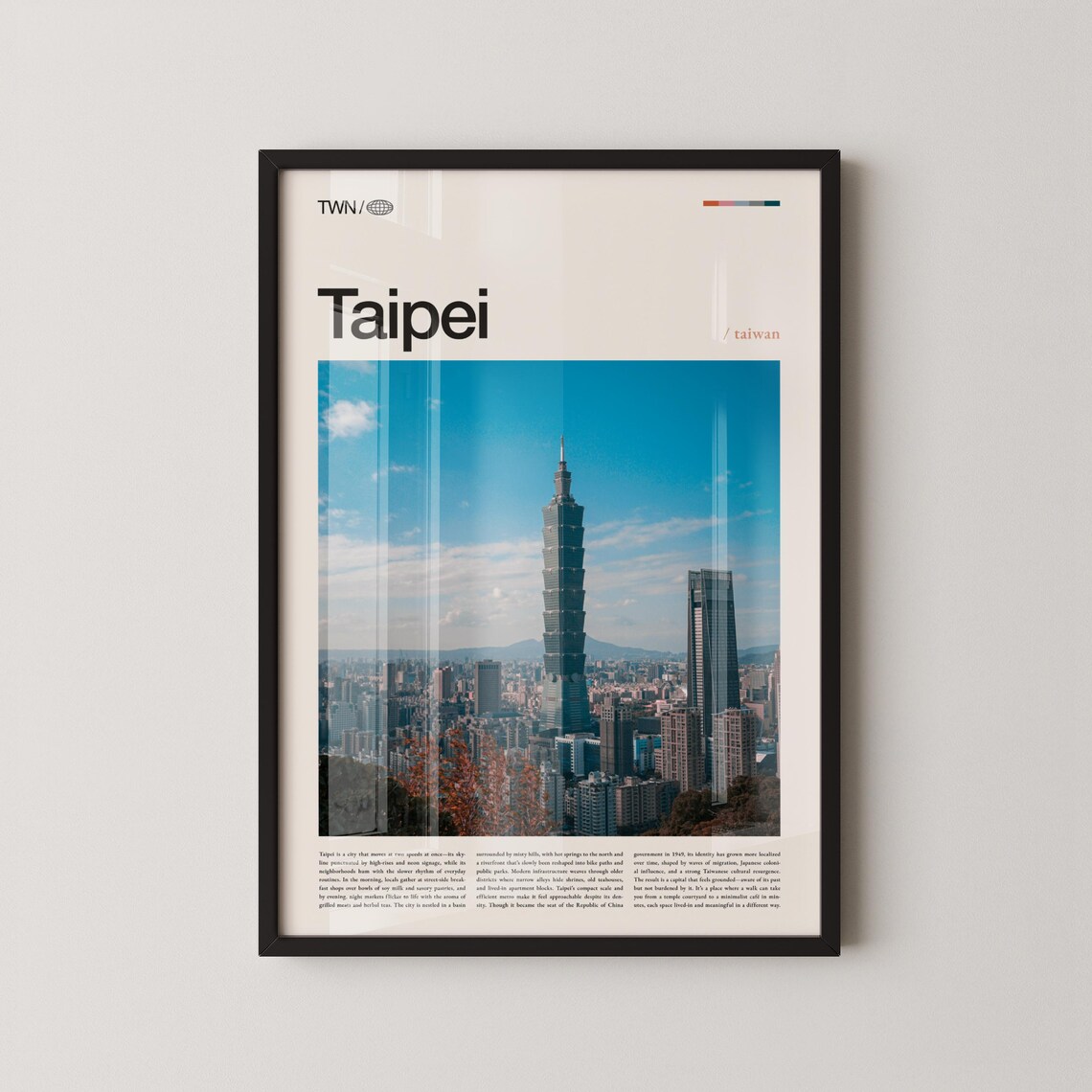 Taipei Taiwan Taipei 101 Tower Daytime Cityscape Travel Poster