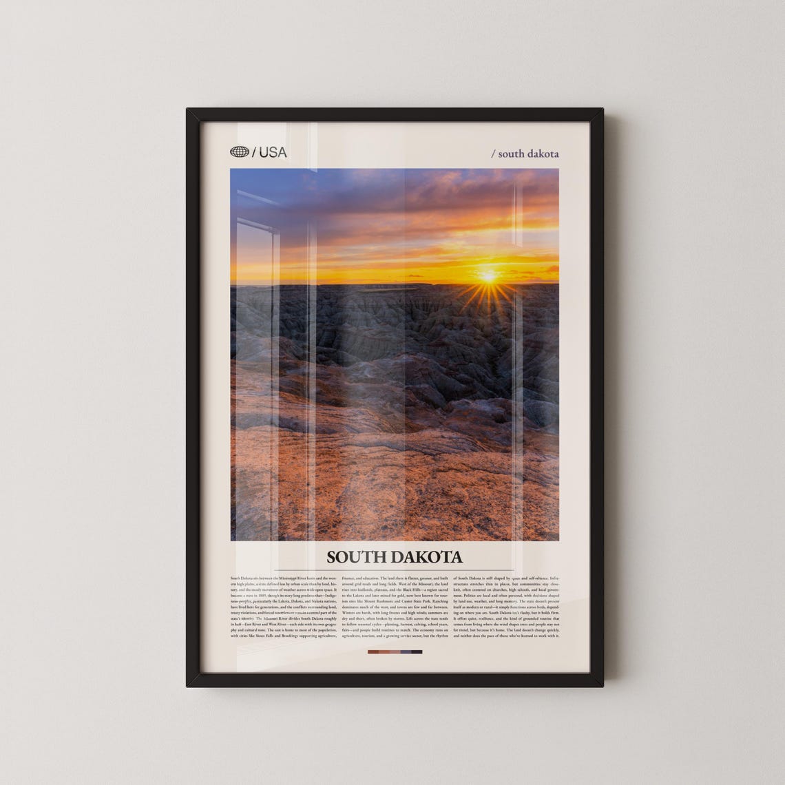 South Dakota Badlands Sunset Drama Sky Photography Travel Poster