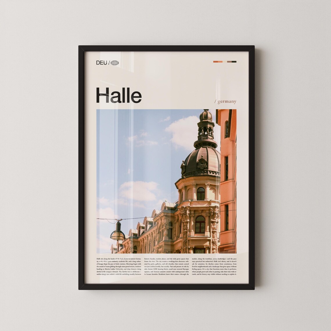 Halle Germany Market Quarter Historic Cityscape Photography Poster