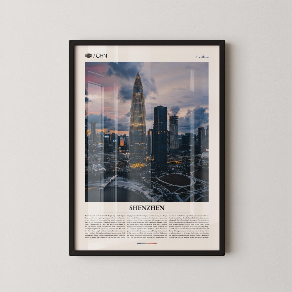 Shenzhen China Futuristic Skyline At Dusk Photography Poster