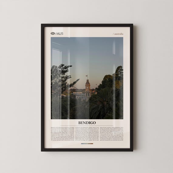 Bendigo Print Wall Art Poster Photography Australian Regional City Historic Decor