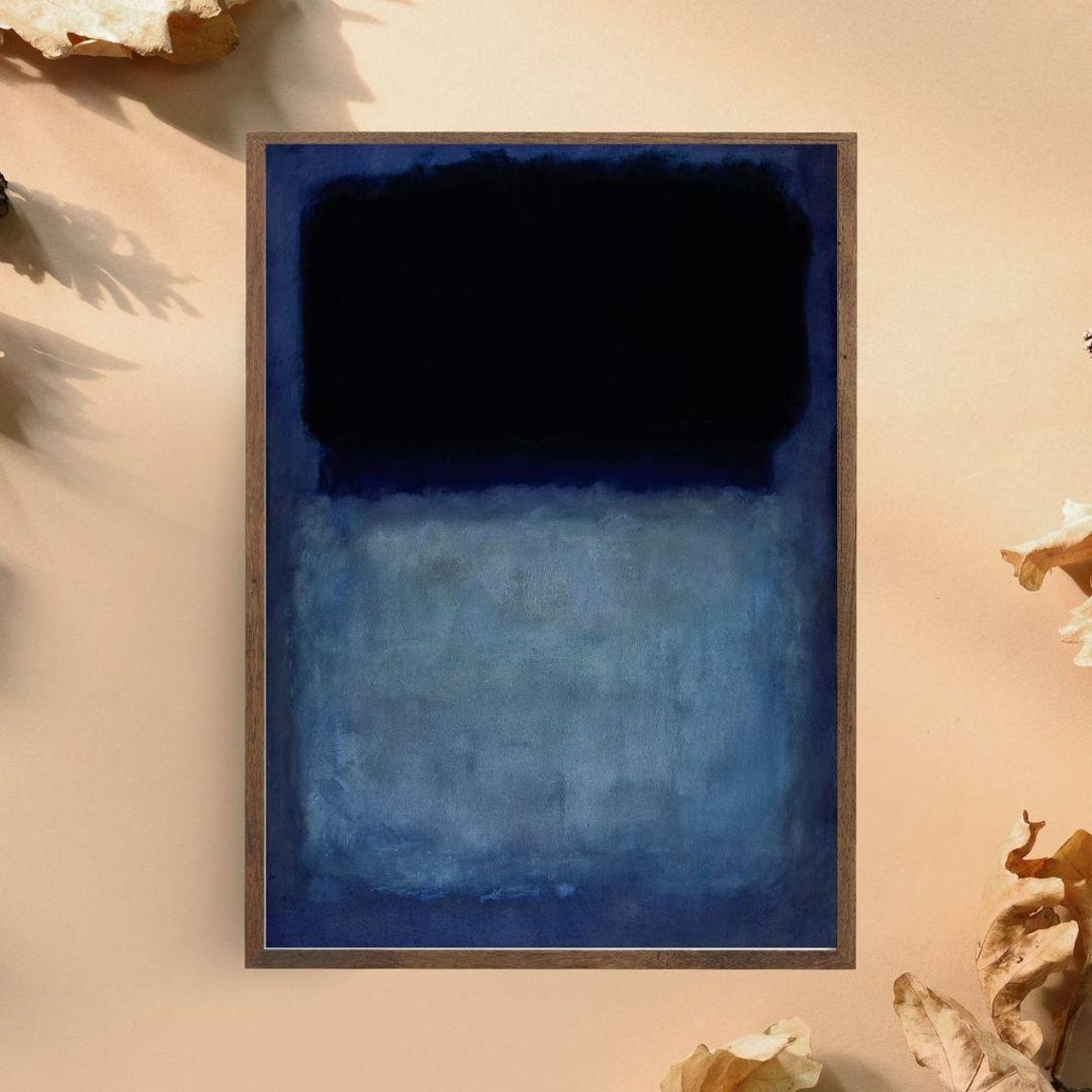 Deep Blue And Black Abstract Color Field Minimalist Art Poster