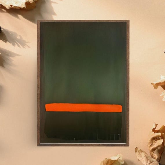 Mark Rothko Inspired Green And Orange Abstract Art Print Bold Minimalist Color Block Painting Modern Contemporary Wall Art For Home Decor