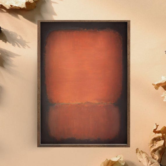 Abstract Art By Mark Rothko Bold Orange And Red Color Block Print Minimalist Wall Decor For Contemporary Interiors