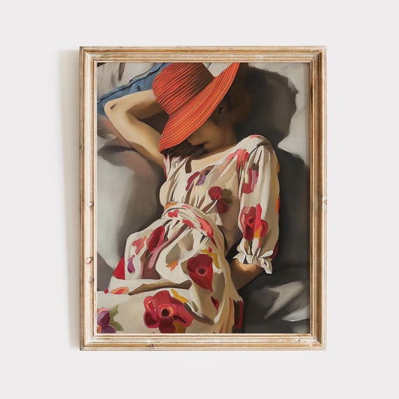 Woman In Dress Faceless Portrait Prints Oil Painting Room Decor For Original Apartment Above Bed Art