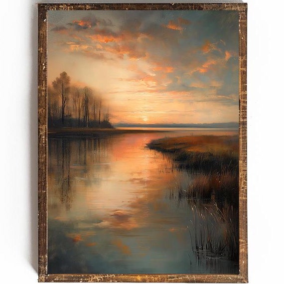 Calming Wall Art For Bathroom Decor Serene Wall Art Sunrise Painting Marsh Wall Art Southern Living Decor Savannah Georgia Art Charleston Sc