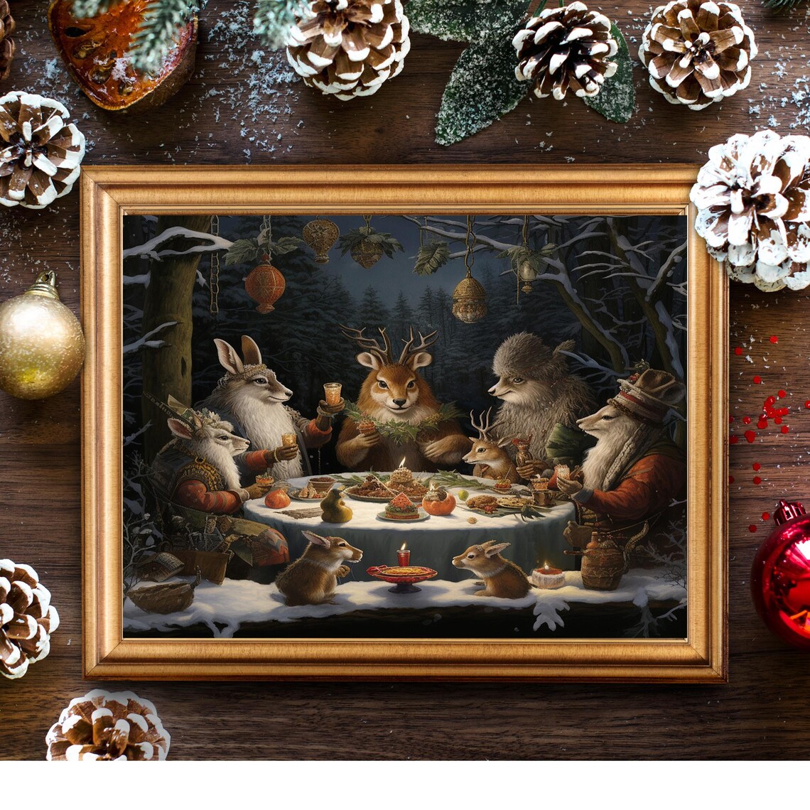 Creature Feast Art Print, Moody Woodlandcore Decor
