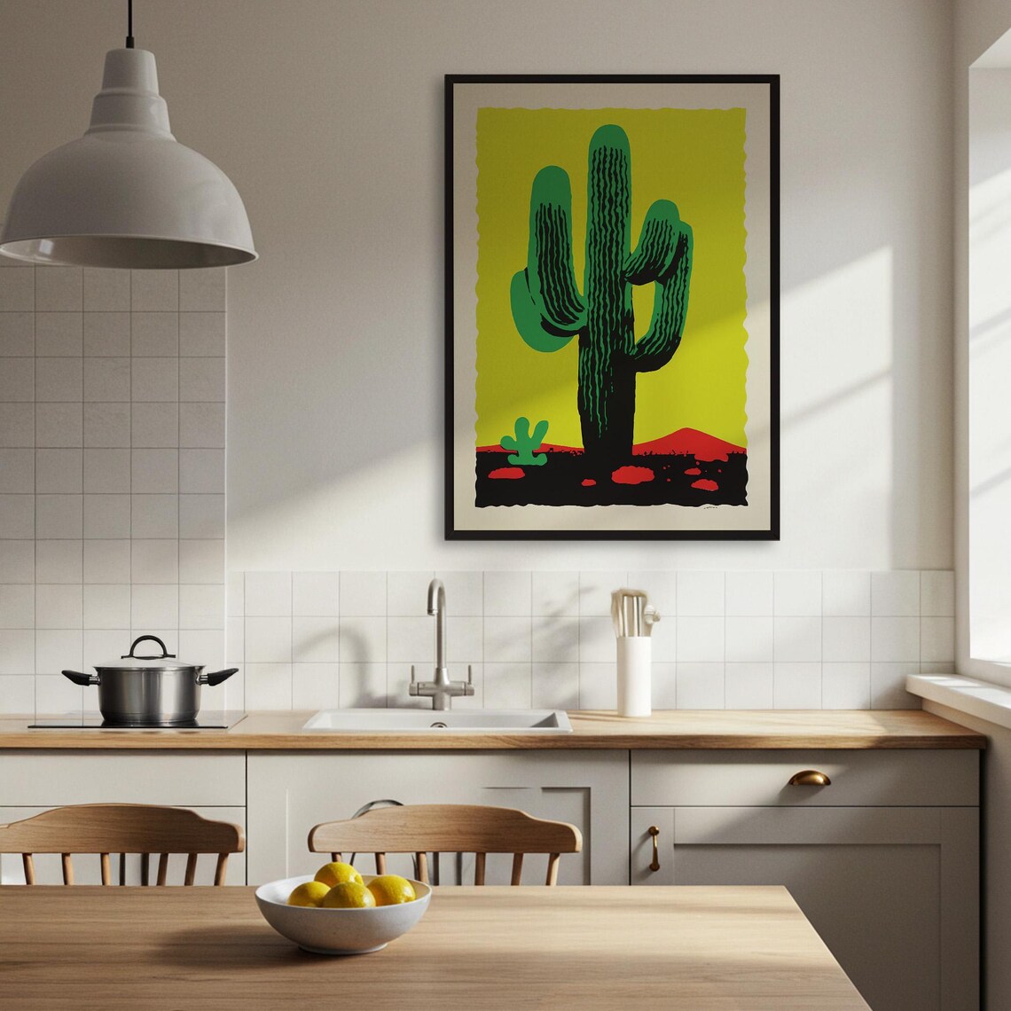Saguaro Cactus Poster Print, Modern Desert Landscape - Image 3