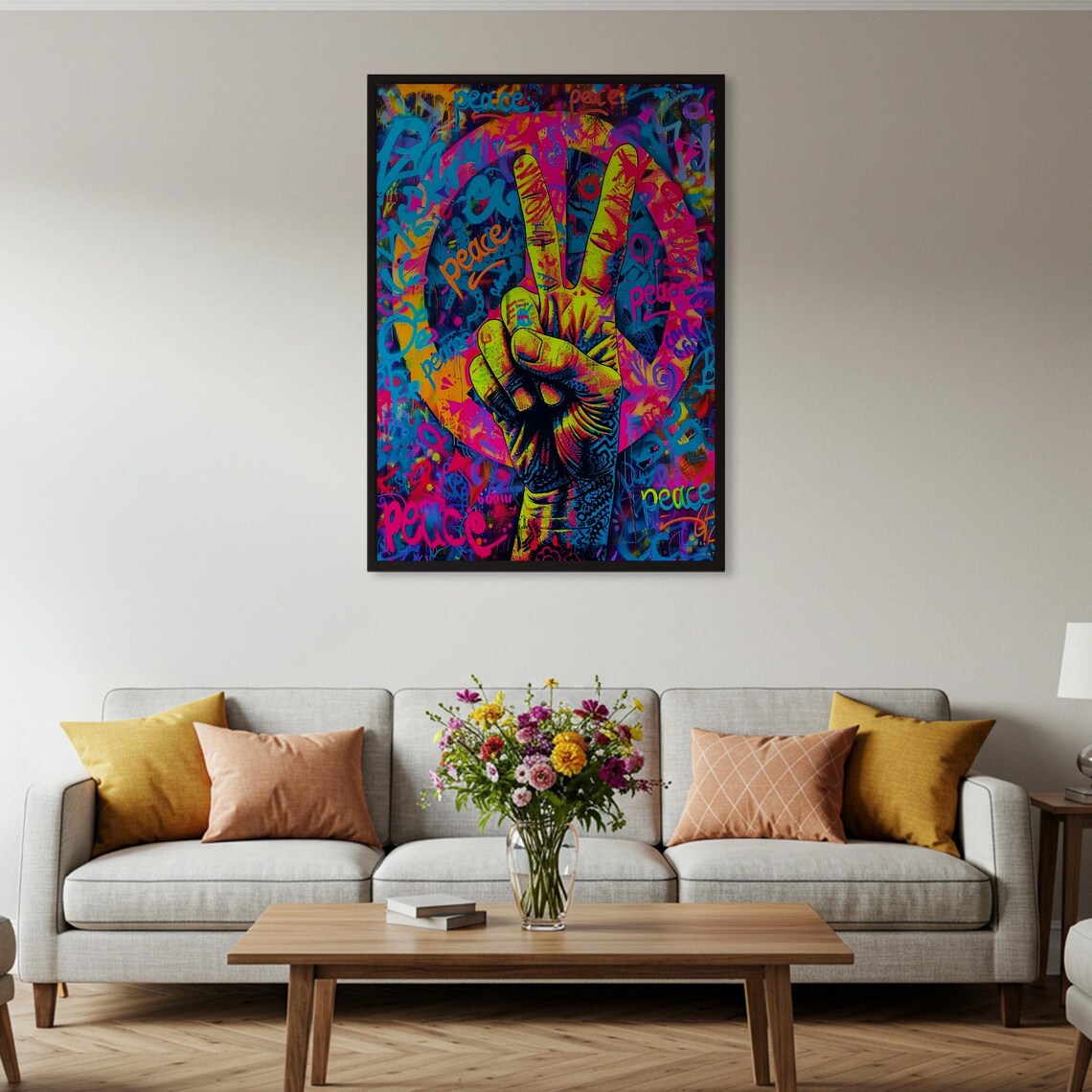 Peace Sign Graffiti, Urban Street Art Poster - Image 4