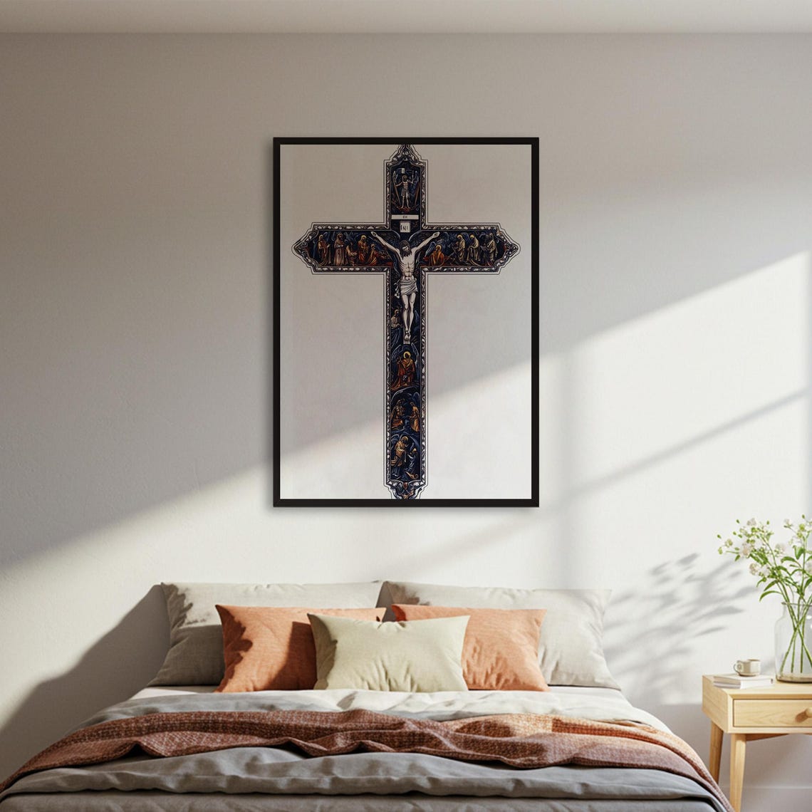 Stained Glass Style Crucifix Cross Jesus Religious Art Poster