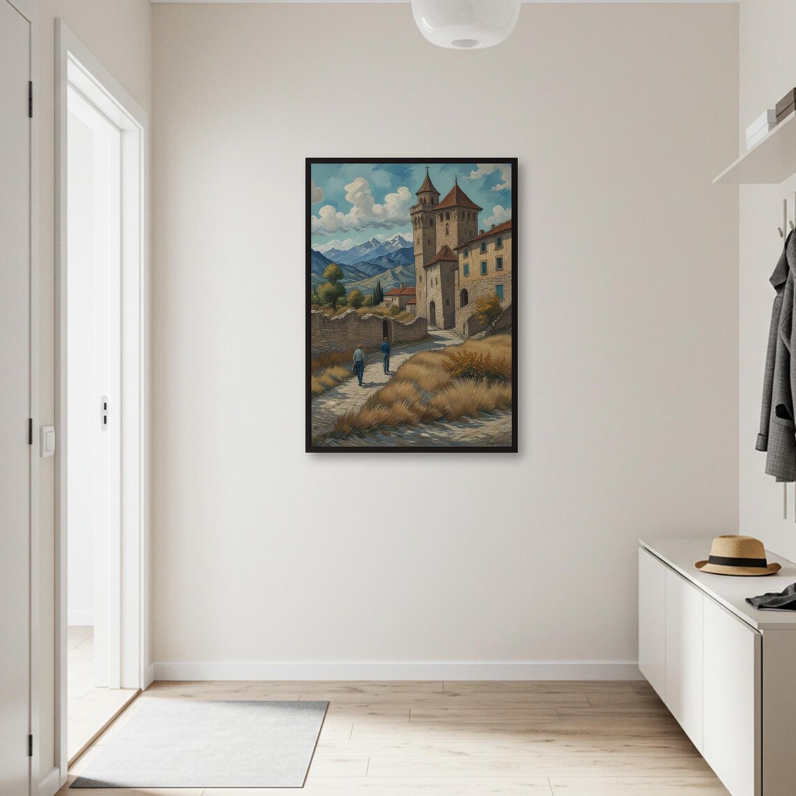 Mountain Castle Travel Poster, Scenic Landscape - Image 2