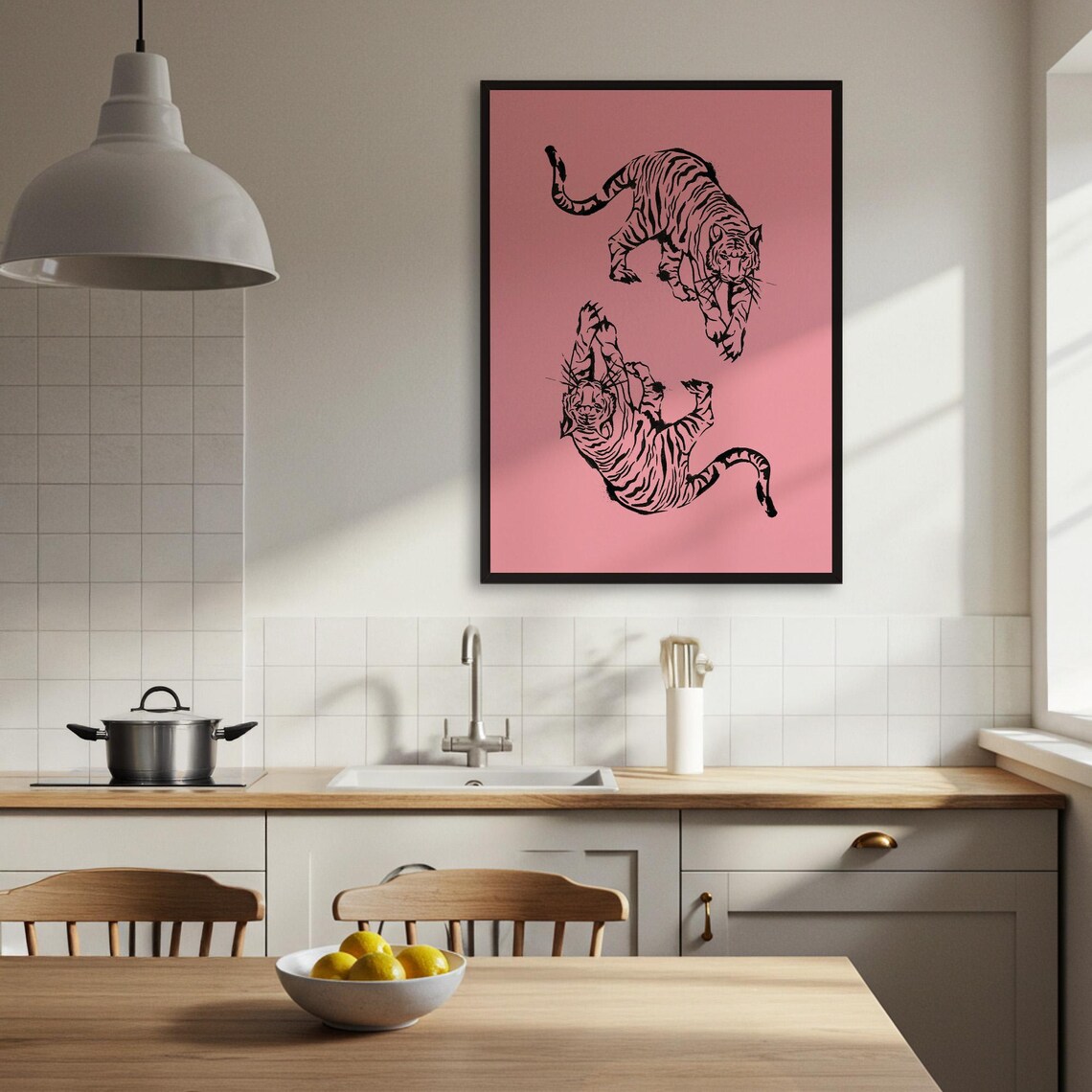 Pink Tiger Minimalist Animal Poster, Modern Decor - Image 3