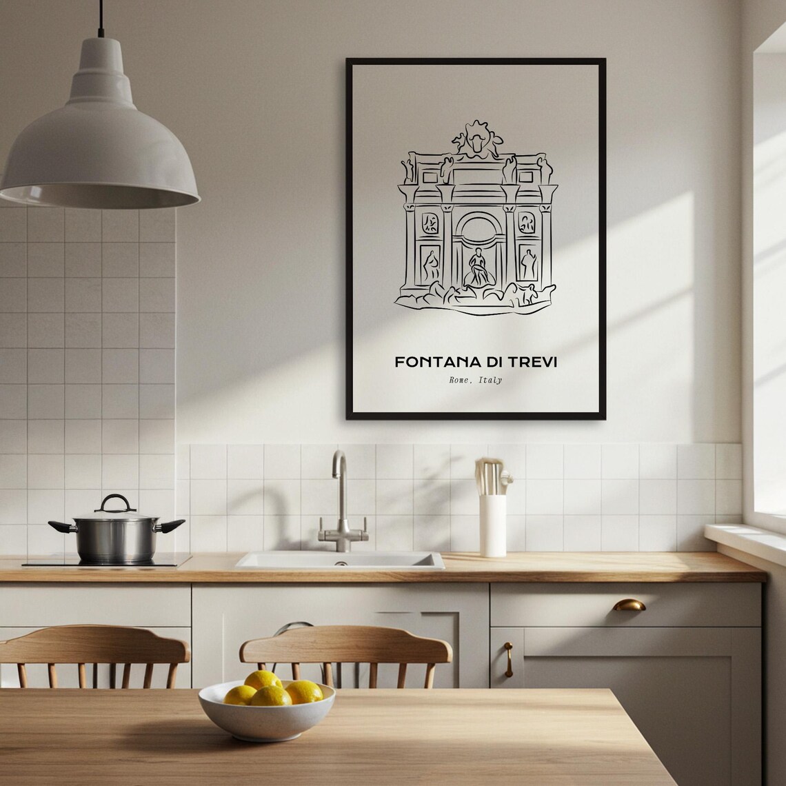 Trevi Fountain Rome Italy Minimalist Line Art Travel Landmark Poster - Image 4