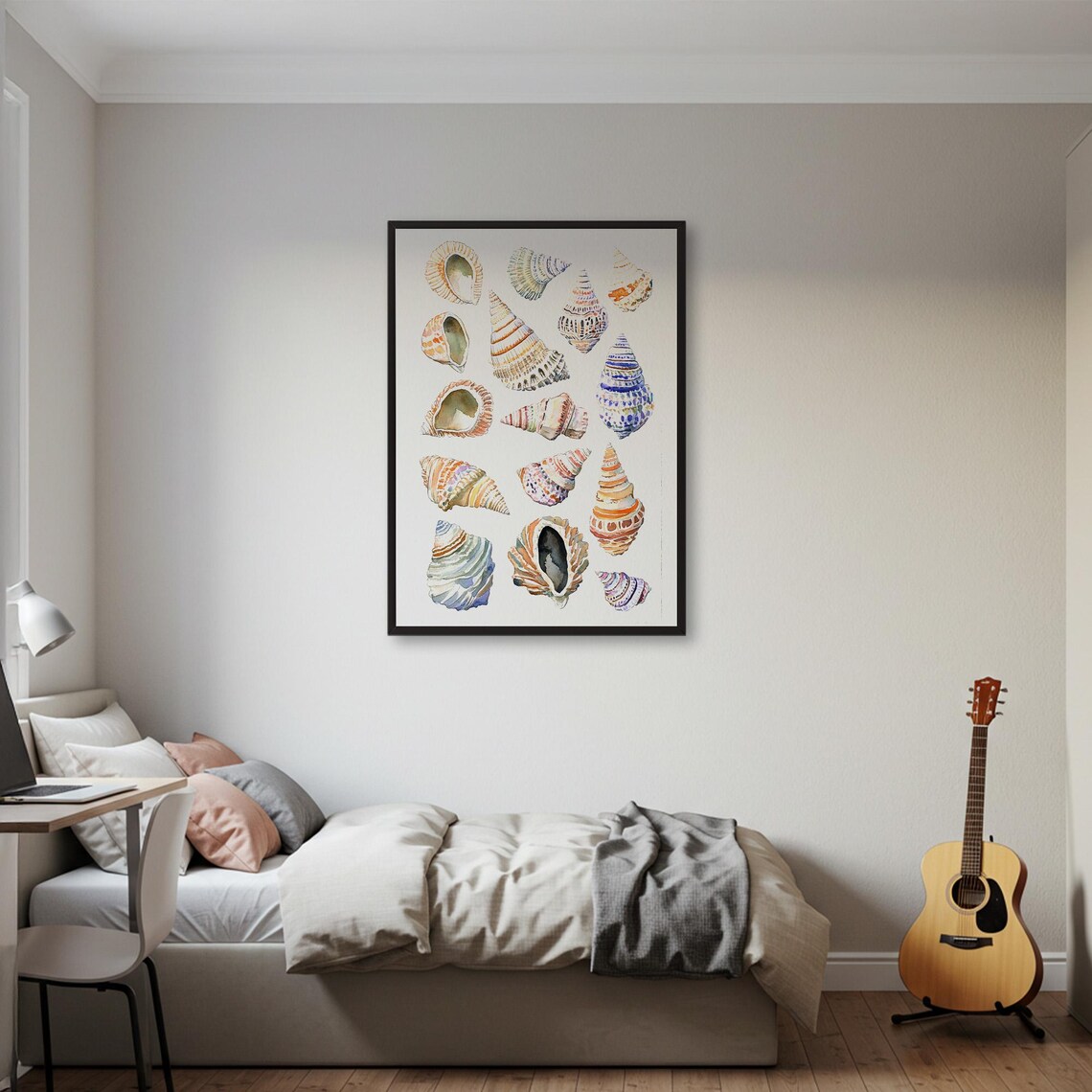 Watercolor Seashells, Coastal Beach Art Print - Image 2