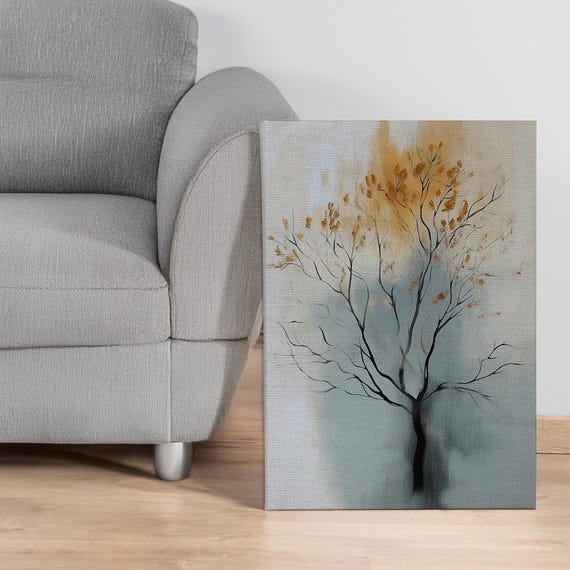 Minimalist Tree Canvas Wall Art With Frame Options Abstract Neutral Nature Print For Bedroom Or Living Room Calm Modern Zen Decor