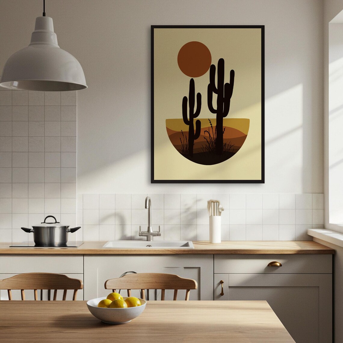 Abstract Desert Landscape, Modern Cactus Art Print - Image 3