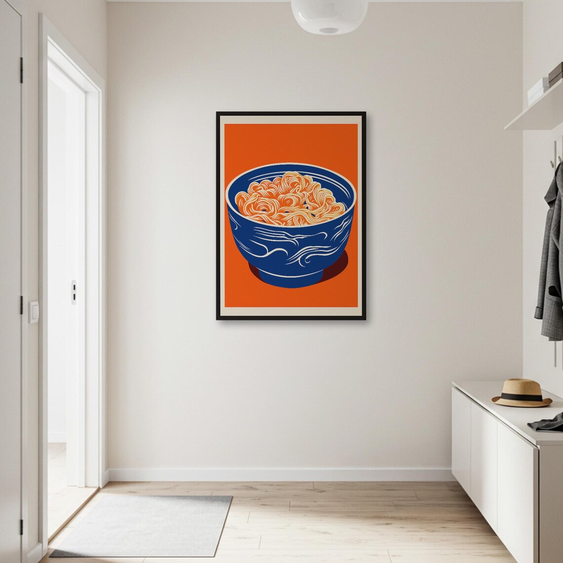 Abstract Noodle Bowl, Minimalist Kitchen Decor - Image 2