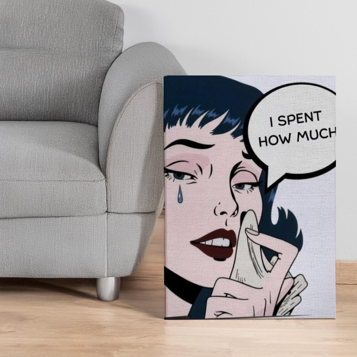 I Spent How Much Pop Art Comic Woman Shopping Receipt Funny Poster
