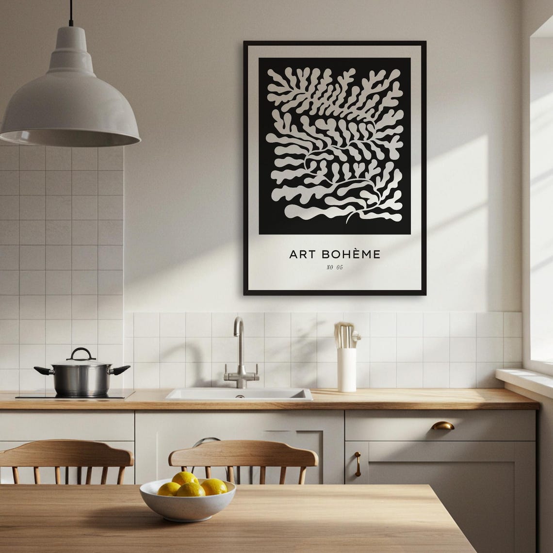 Art Bohme Poster Black White Minimalist Botanical Print Matisse Inspired Wall Abstract Seaweed Decor - Image 4