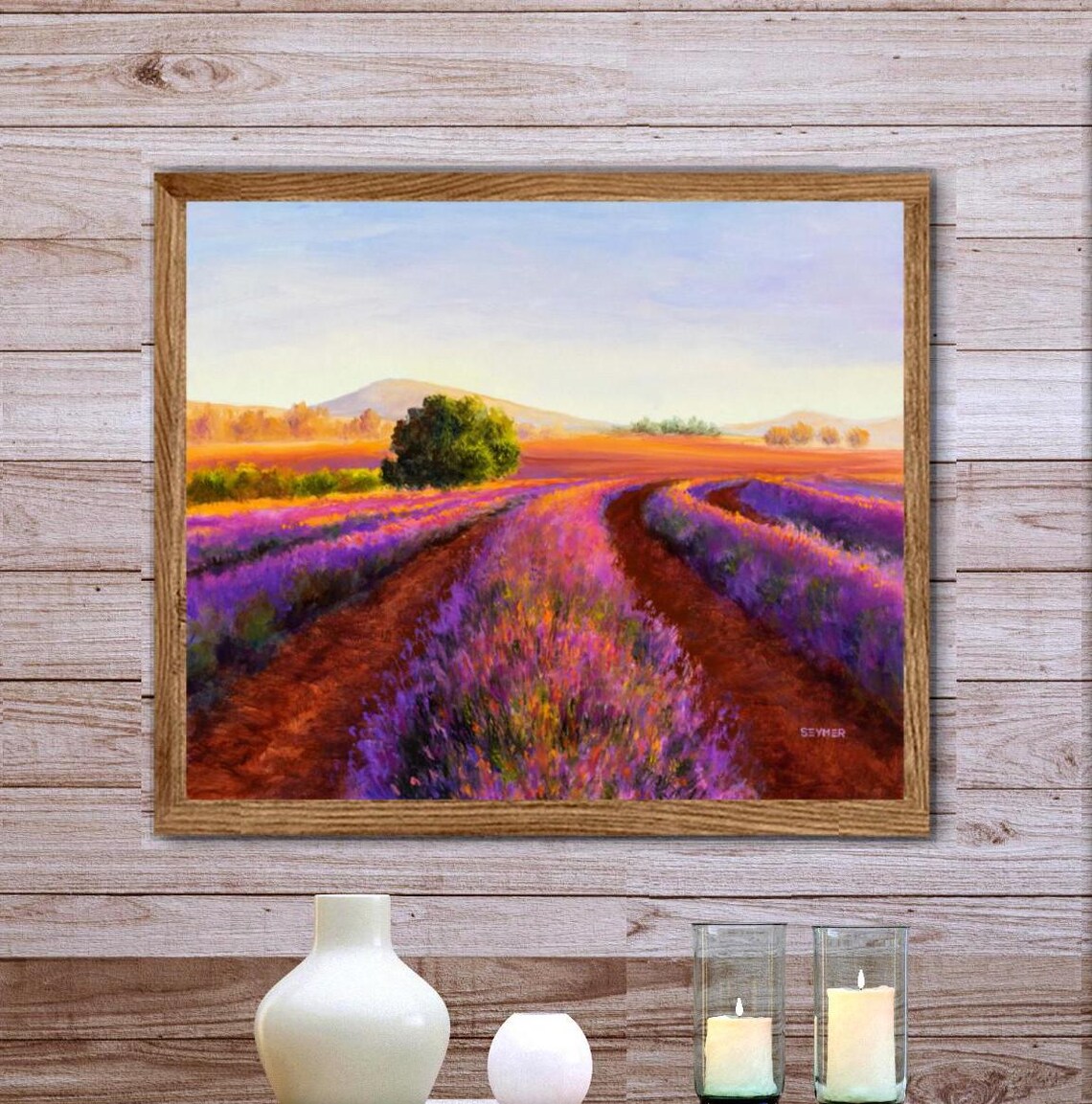 Lavender Fields in Provence, French Landscape Art Print