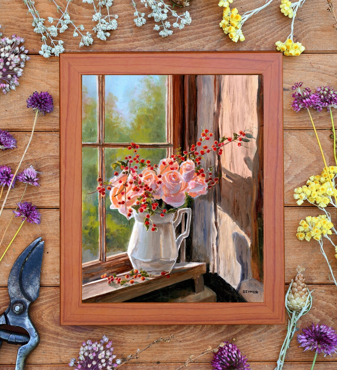 Flowers Still Life Oil Painting Print, Vintage Floral Bouquet - Image 3