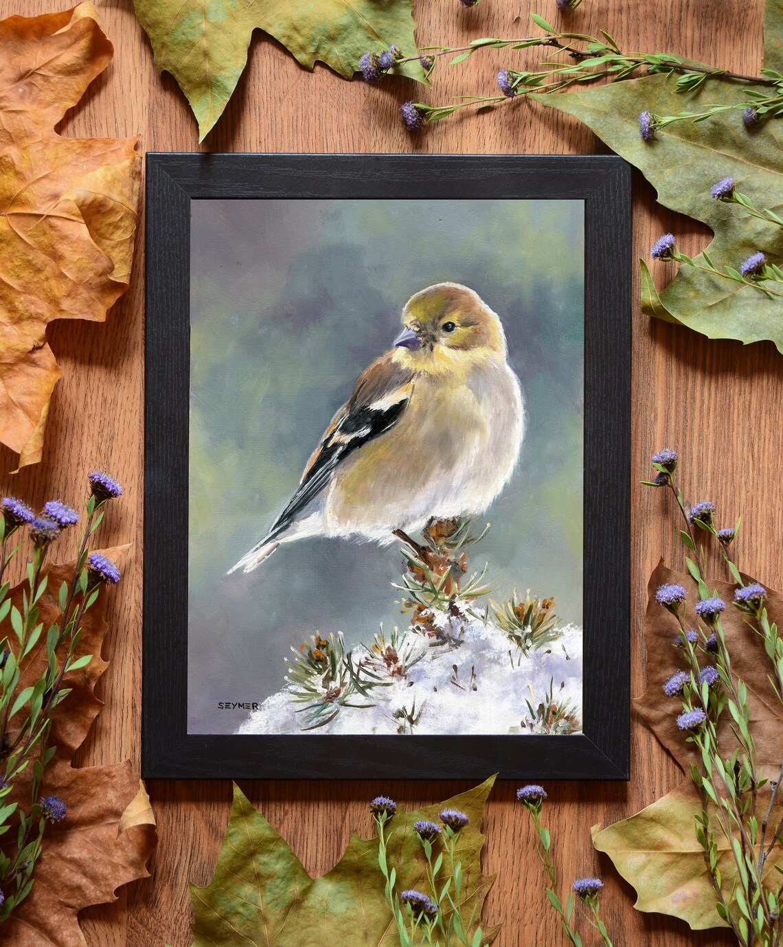 Goldfinch Oil Painting Art Print, Cottage Bird Decor - Image 6