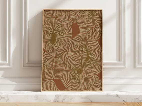 Abstract Floral Line Art Print, Mid-Century Bloom