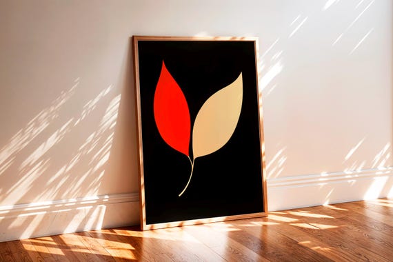 Wabi Sabi Wall Art Print Japandi Botanical Poster Mid Century Modern Decor Scandinavian Minimalist Aesthetics Zen Bloom
