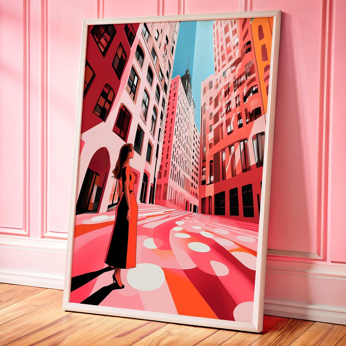 Woman In The City Poster, Preppy Pop Print