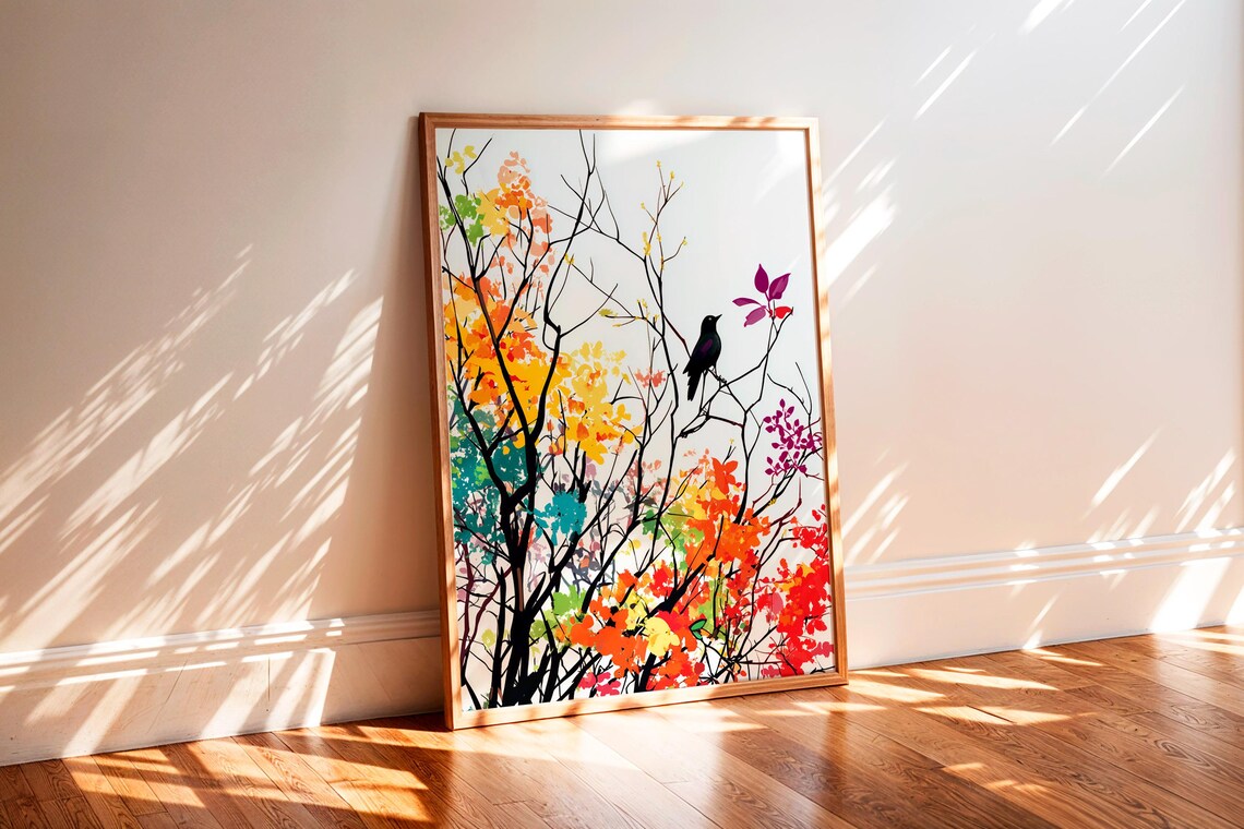 Nature Boho Botanical Poster, Japandi Minimalist
